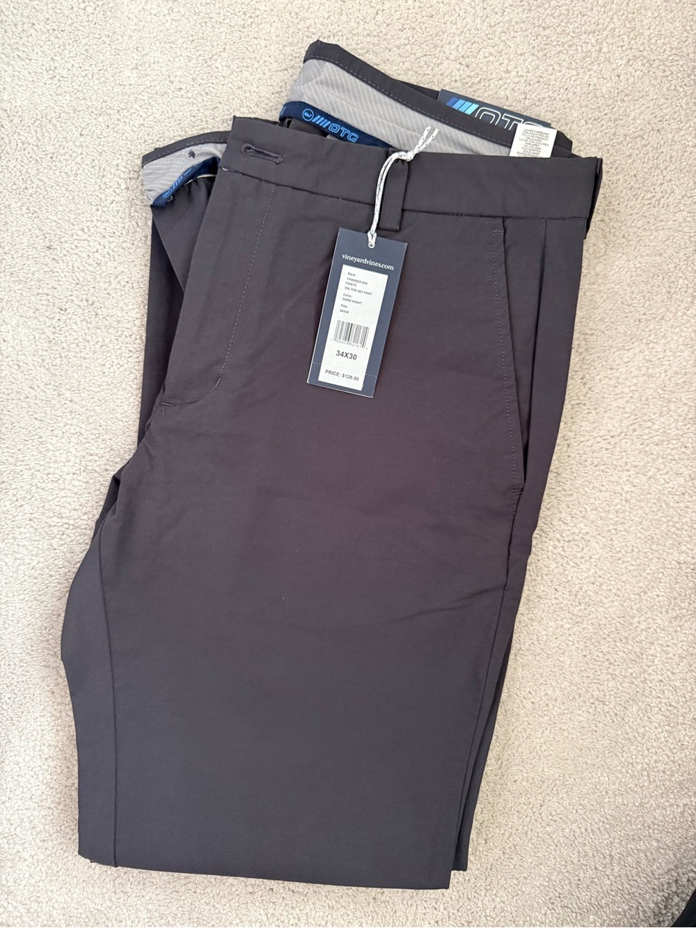 Vineyard Vines Men's Dark Brown On-The-Go Pants
